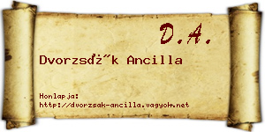 Dvorzsák Ancilla névjegykártya